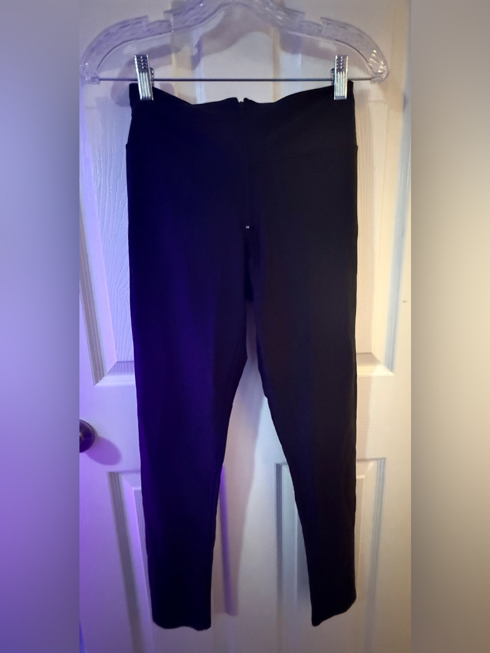 Black Women’s High-Waist shiny zipper pants